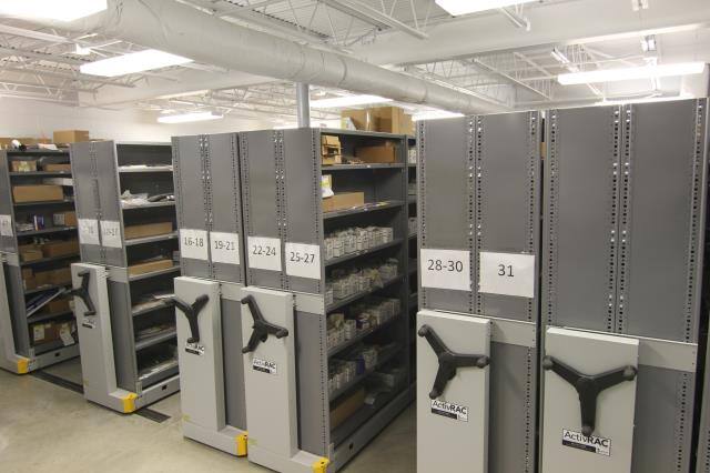 Hand crank high-density storage units